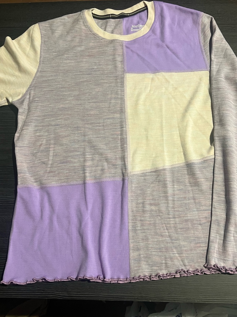 Smartwool Classic Thermal Merino Base Layer Crew Lettuce Edge Purple Heather Med